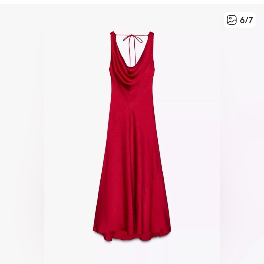 Zara- ZW COLLECTION SATIN LONG DRESS SIZE M